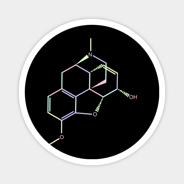 Codeine Kawaii Pastel Rainbow Molecule Magnet by ChemECool